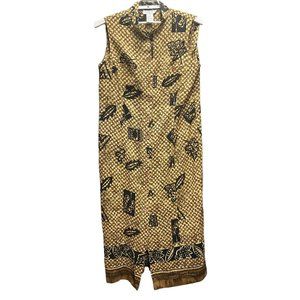 Studio C Woman’s Maxi Button Front Dress‎ Size 18 Geometric Print Style 173152M